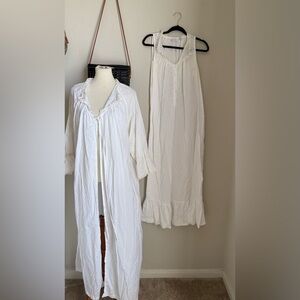 Vintage Barad&Co White Nightgown & Robe, Size Large